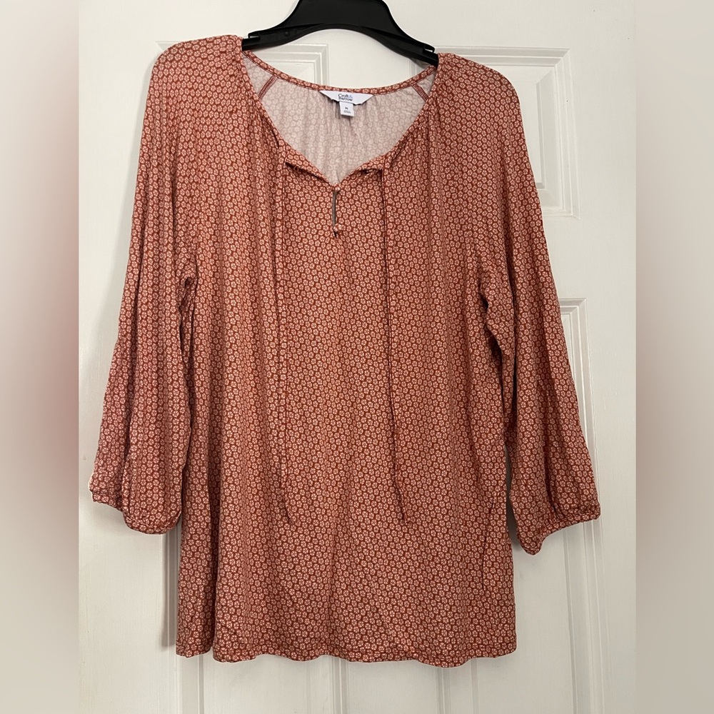 Croft & Barrow Coral Patterned Blouse - Picture 1 of 1